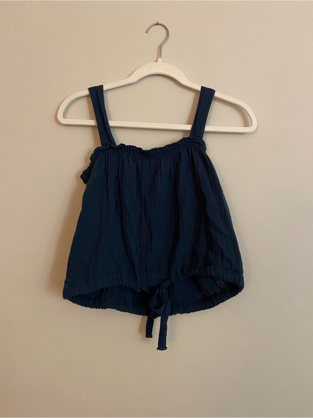 Women’s Navy Blue Tank Top with Adjustable Tie